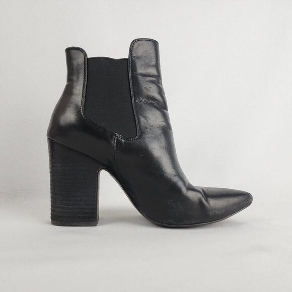 Kristin Cavallari Chinese Laundry Black Leather Ankle Boots Size 7.5 - Picture 2 of 12